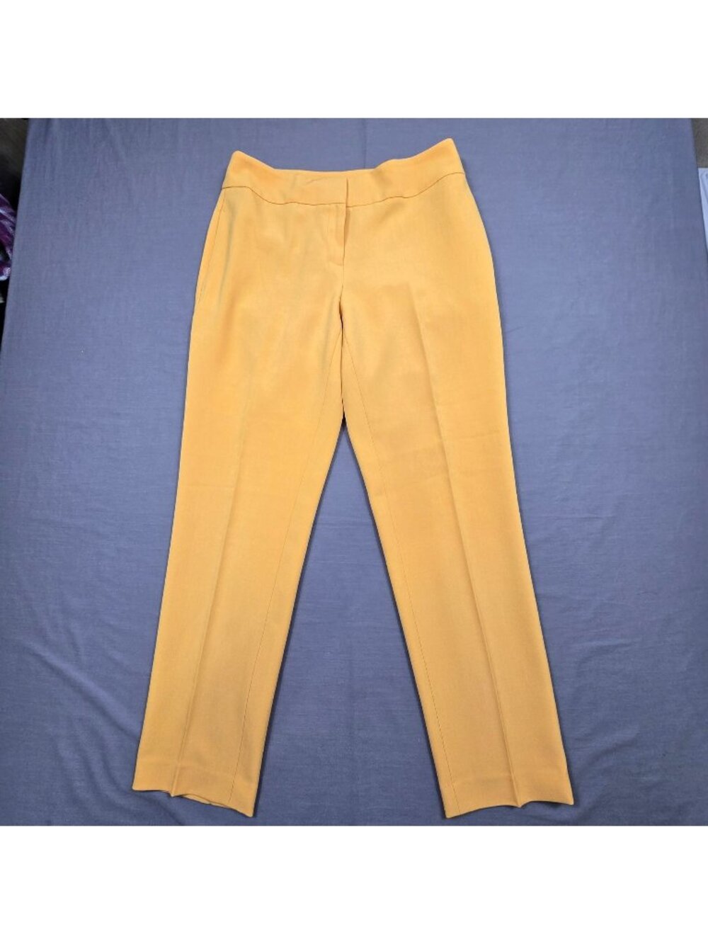 Kasper Size 6 Slim Fit Ankle Dress Pants Mustard Yellow Solid